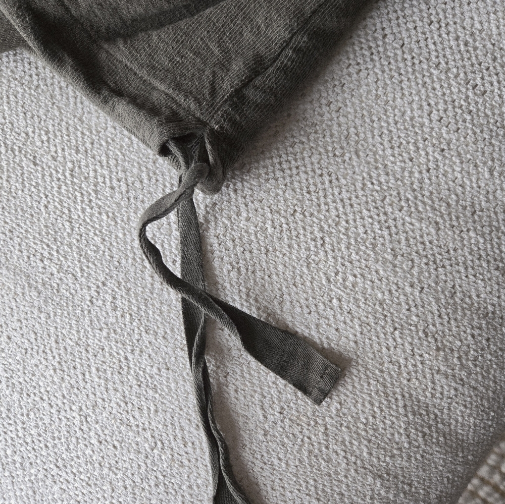 J. Jill Olive Cotton Linen Blend Button Front Hooded Knit Jacket Women M Cottage - Picture 13 of 14